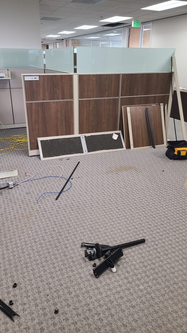 Cubicle panels broken down during an office move