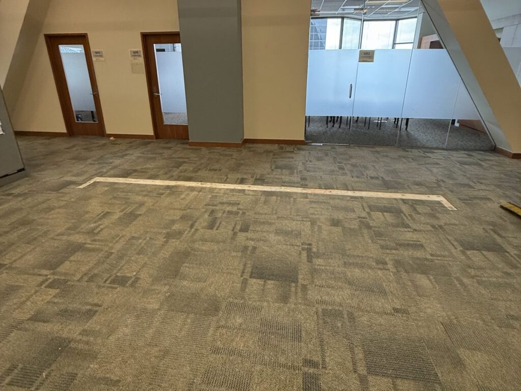 Office floor cleared after selective demolition at Seattle Municipal Tower